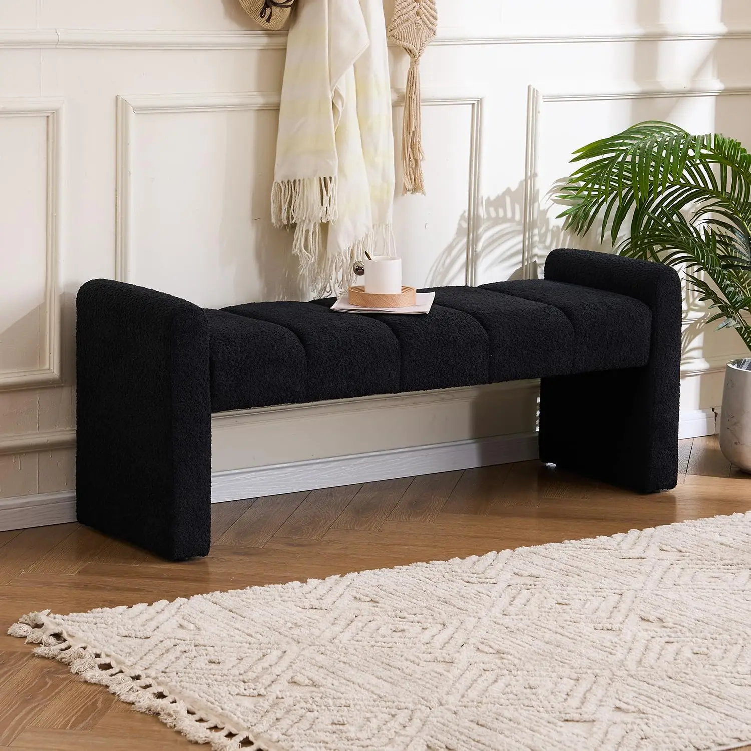 Boucle End of Bed Bench Upholstered Modern Bedroom Bench Channel Tufted Window Bench Comfy Long Ottoman for Living Room/Hallway/
Boucle End of Bed Bench Upholstered Modern Bedroom Bench Channel Tufted Window Bench Comfy Long Ottoman for Living Room/Hallway/