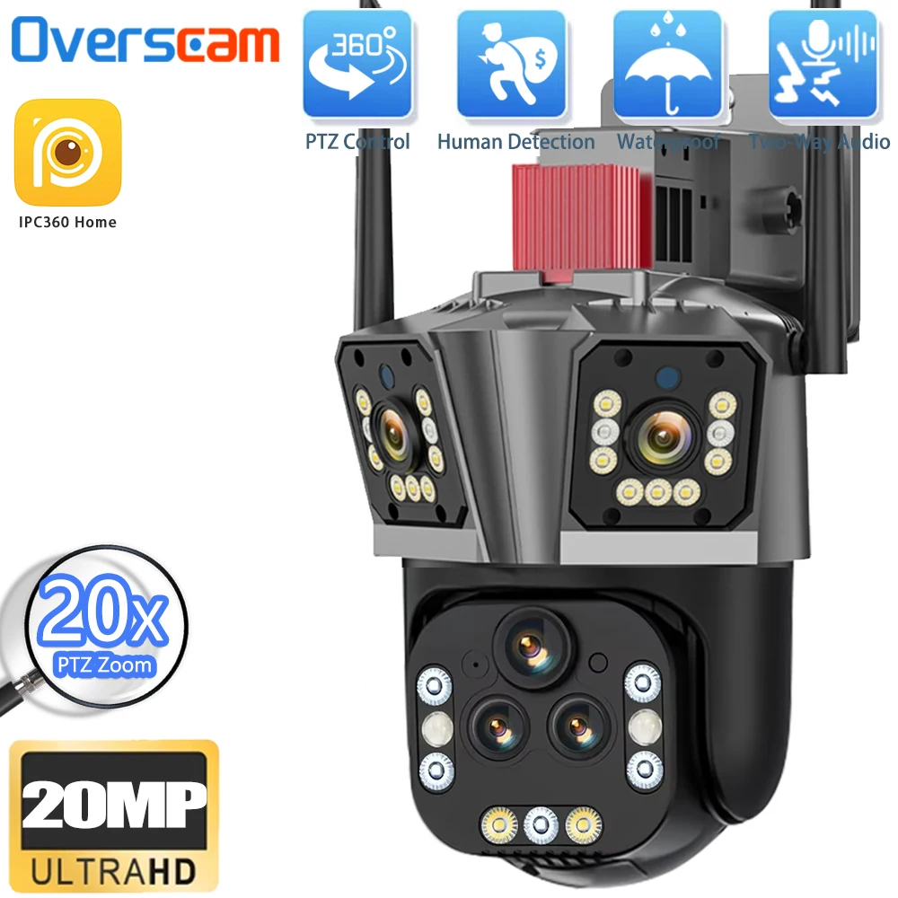 20MP 20X Zoom Outdoor WIFI Camera Five Lens 360 Degree View Waterproof Human Tracking Wireless Security PTZ IP Triple Camera
20MP 20X Zoom Outdoor WIFI Camera Five Lens 360 Degree View Waterproof Human Tracking Wireless Security PTZ IP Triple Camera