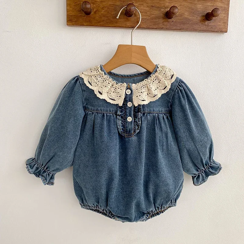 2026 New Spring Newborn Baby Girls Bodysuits Long Sleeved Denim Lace Splice Infant Baby Girls Jumpsuit 0-24M Children Clothes
2026 New Spring Newborn Baby Girls Bodysuits Long Sleeved Denim Lace Splice Infant Baby Girls Jumpsuit 0-24M Children Clothes
