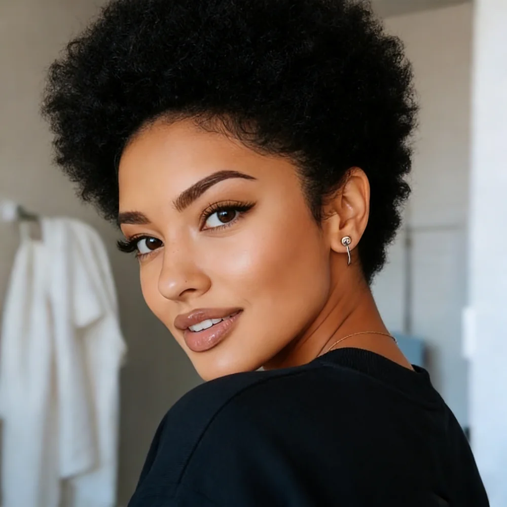 Afro Kinky Curly Pixie Wig Human Hair, Full Machine Made Short Curly Human Hair Wig for Women, Soft & Minimal Shedding Natural B
Afro Kinky Curly Pixie Wig Human Hair, Full Machine Made Short Curly Human Hair Wig for Women, Soft & Minimal Shedding Natural B