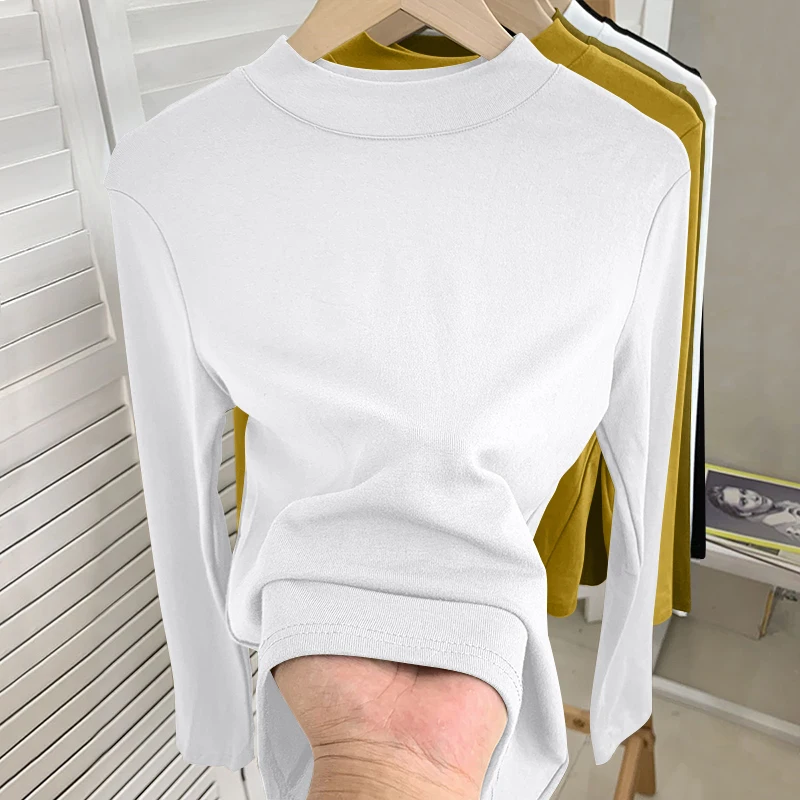 Sli Long Sve Mid-Ne Teaded Women's T-irt Trendy Quali Large Size Mommy Wear Top Faionable Simple Sle Pure ...
Sli Long Sve Mid-Ne Teaded Women's T-irt Trendy Quali Large Size Mommy Wear Top Faionable Simple Sle Pure ...