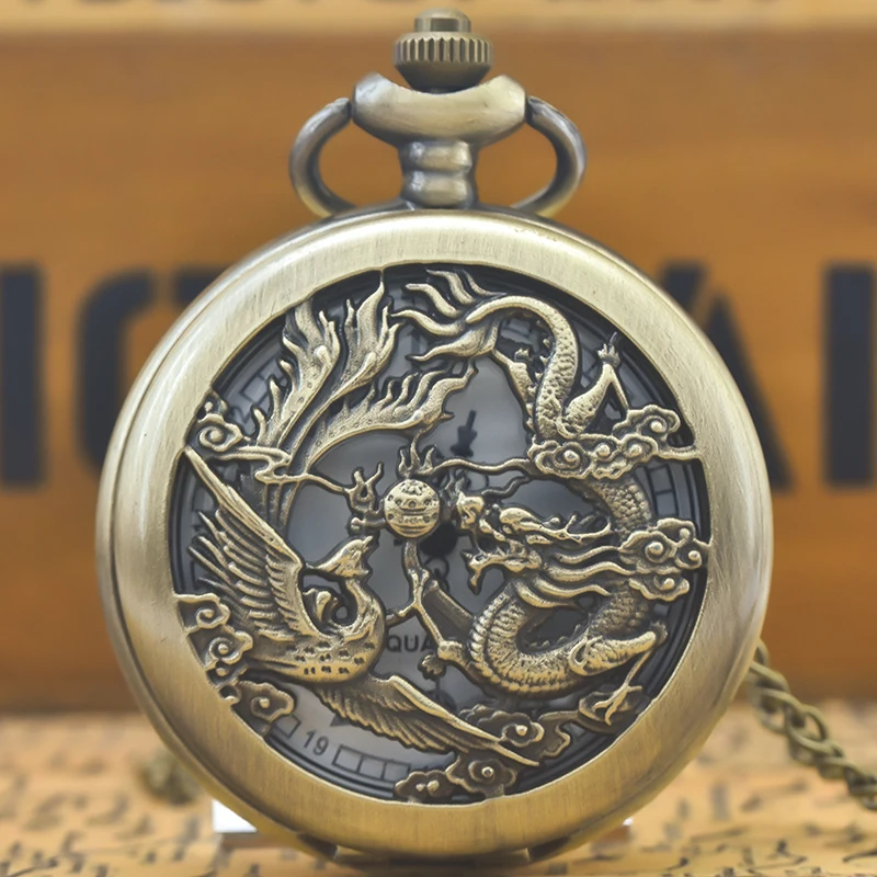 Retro Charm Neutral Fashion Chinese Style Dragon Phoenix Carving Quartz Steampunk Pocket Watch Men's And Women's Necklace Pendan
Retro Charm Neutral Fashion Chinese Style Dragon Phoenix Carving Quartz Steampunk Pocket Watch Men's And Women's Necklace Pendan