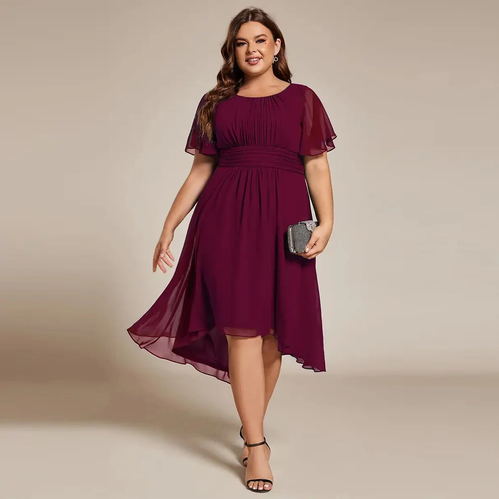 BAZIIINGAAA Party Dress Plus Graceful Lotus Leaf Pleated A-Line Knee Length Wedding Guest Dress Evening dress
BAZIIINGAAA Party Dress Plus Graceful Lotus Leaf Pleated A-Line Knee Length Wedding Guest Dress Evening dress 