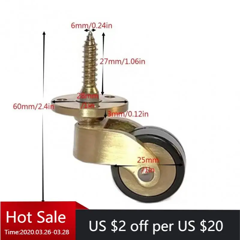 4PCS Heavy-Duty Brass Caster Wheels - M12 Screw Mount European Style Swivel Rubber Wheels for Furniture, Trolleys & Sofas
4PCS Heavy-Duty Brass Caster Wheels - M12 Screw Mount European Style Swivel Rubber Wheels for Furniture, Trolleys & Sofas