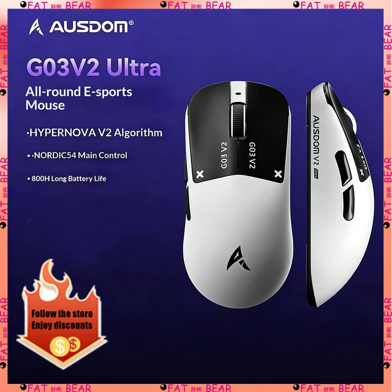 AUSDOM G03V2 Wireless Bluetooth Mouse Gaming PAM Omron Lightweight Computer Office Big Hand Gaming Mouse
AUSDOM G03V2 Wireless Bluetooth Mouse Gaming PAM Omron Lightweight Computer Office Big Hand Gaming Mouse