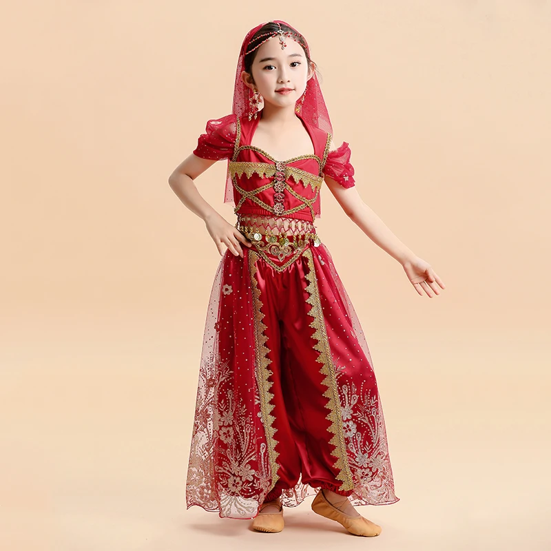 Children Indian Belly Dance Bollywood Clothes Festival Arabian Princess Costume Cosplay Jasmine Princess Fancy Outfit for Gilrls
Children Indian Belly Dance Bollywood Clothes Festival Arabian Princess Costume Cosplay Jasmine Princess Fancy Outfit for Gilrls