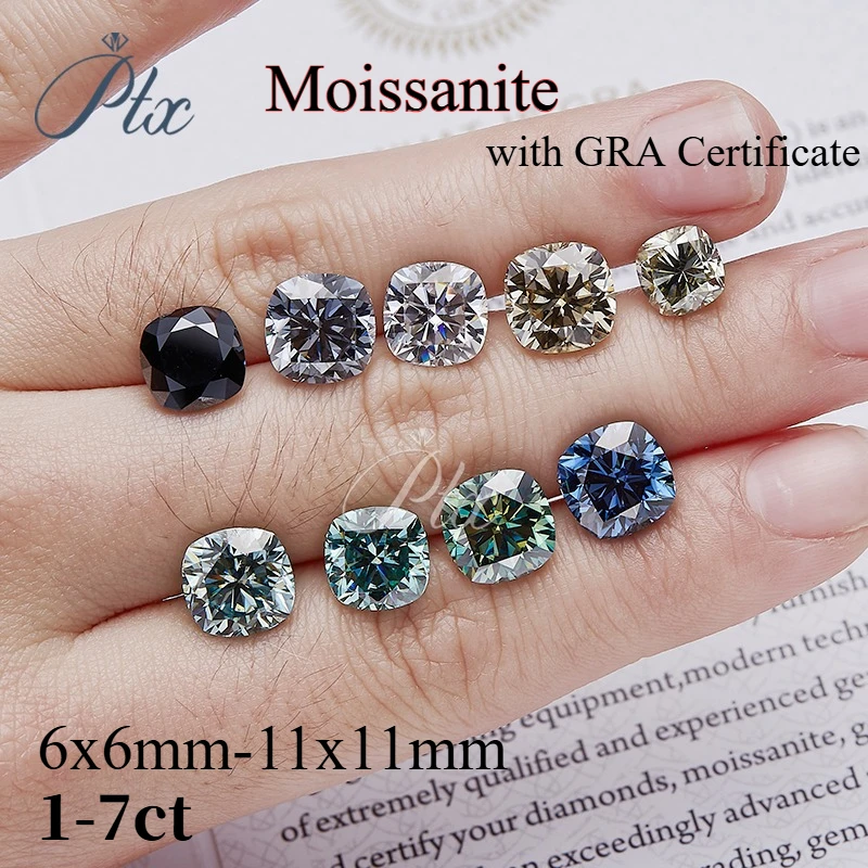 Moissanite Loose Stone Cushion Cut 1-5ct VVS1 D Color Black Champagne Aqua Blue Green with GRA Certificate Pass Diamond Tester
Moissanite Loose Stone Cushion Cut 1-5ct VVS1 D Color Black Champagne Aqua Blue Green with GRA Certificate Pass Diamond Tester
