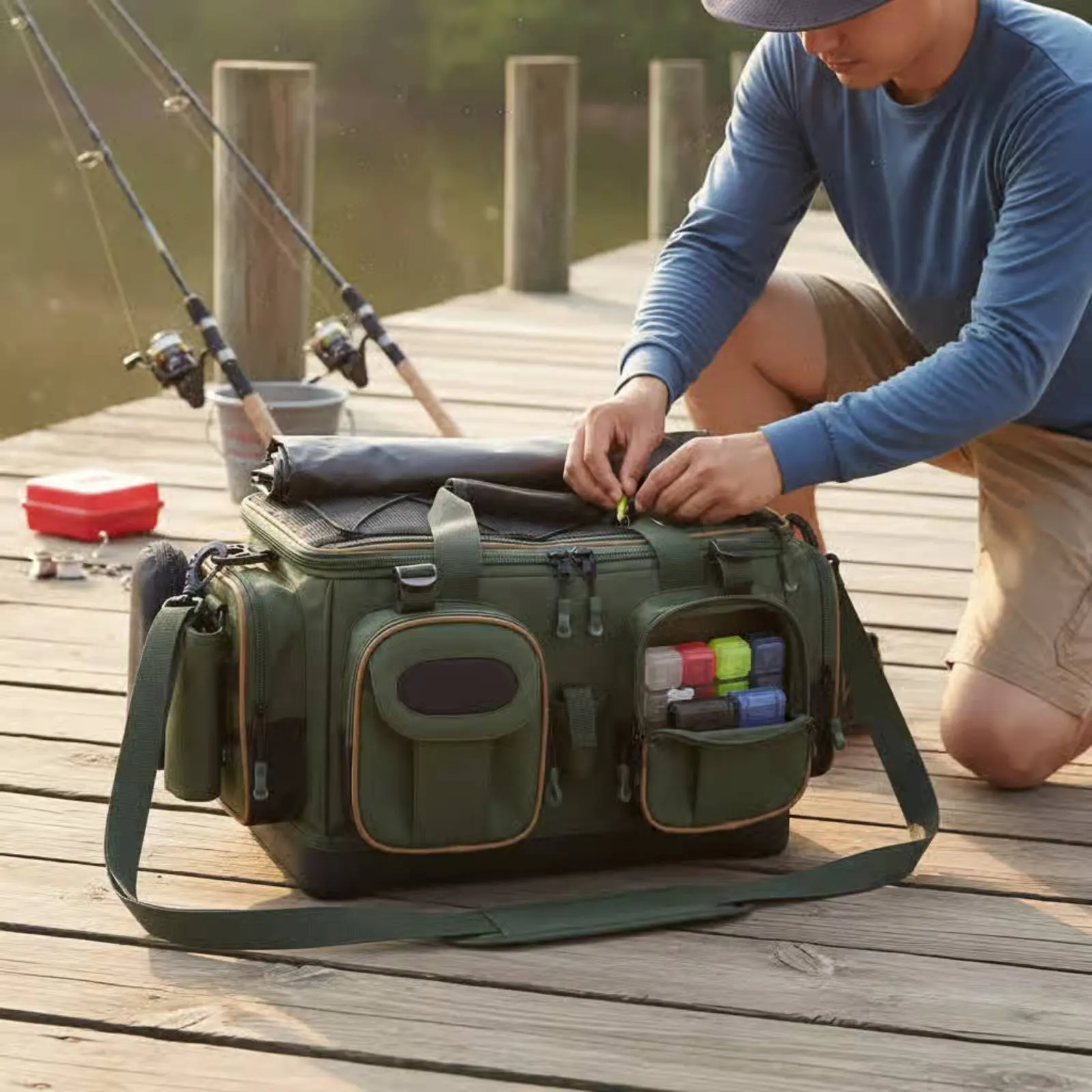 Waterproof Tackle Bag Lightweight Fishing Shoulder Bag Shock Resistant Heavy Duty for Fishermen, Outdoor
Waterproof Tackle Bag Lightweight Fishing Shoulder Bag Shock Resistant Heavy Duty for Fishermen, Outdoor