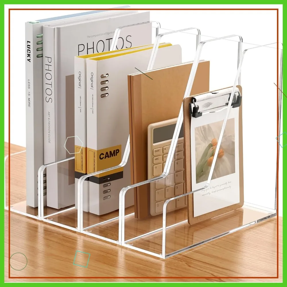 4 Pack Acrylic Vertical File Holder, Clear Magazine Sorter for Binders, Notebooks, Envelopes, Multi-Purpose Desk Organizer Rack
4 Pack Acrylic Vertical File Holder, Clear Magazine Sorter for Binders, Notebooks, Envelopes, Multi-Purpose Desk Organizer Rack