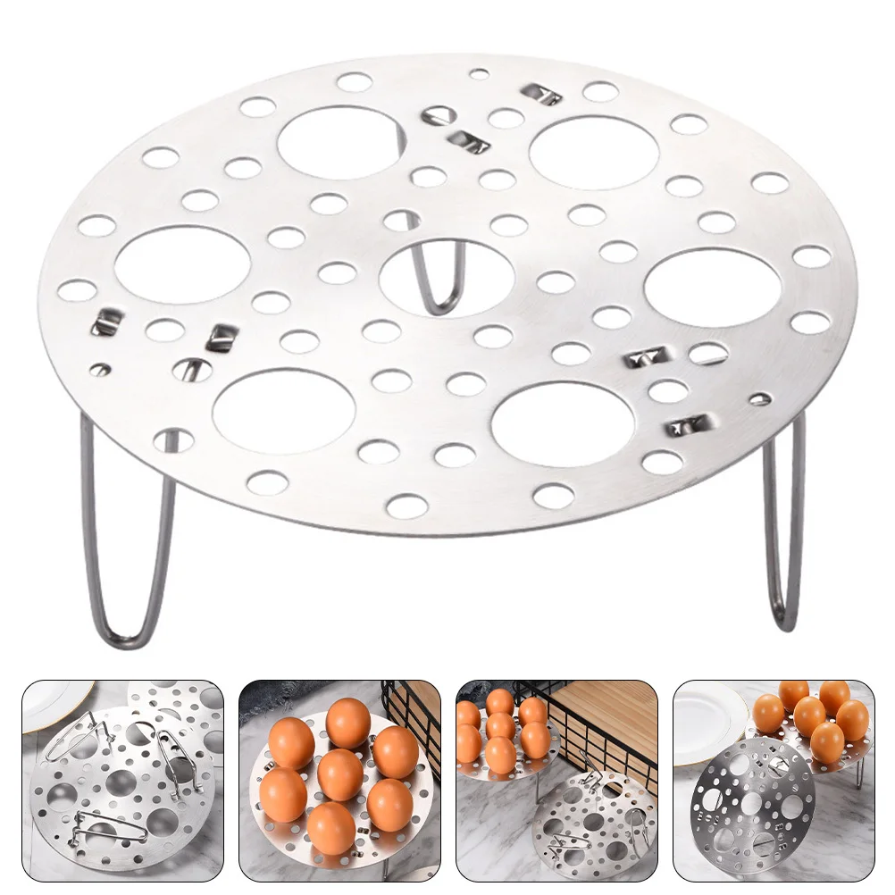 Stainless Steel Egg Steamer Rack Foldable Design Multi-Function Kitchen Accessory Hold Eggs in Place Keep Cook