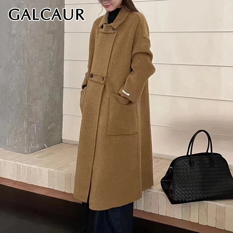 Женское шерстяное пальто GALCAUR со съемной пряжкой, двубортное пальто с отложным воротником и длинным рукавом, элегантная женская верхняя одежда на осень
Женское шерстяное пальто GALCAUR со съемной пряжкой, двубортное пальто с отложным воротником и длинным рукавом, элегантная женская верхняя одежда на осень