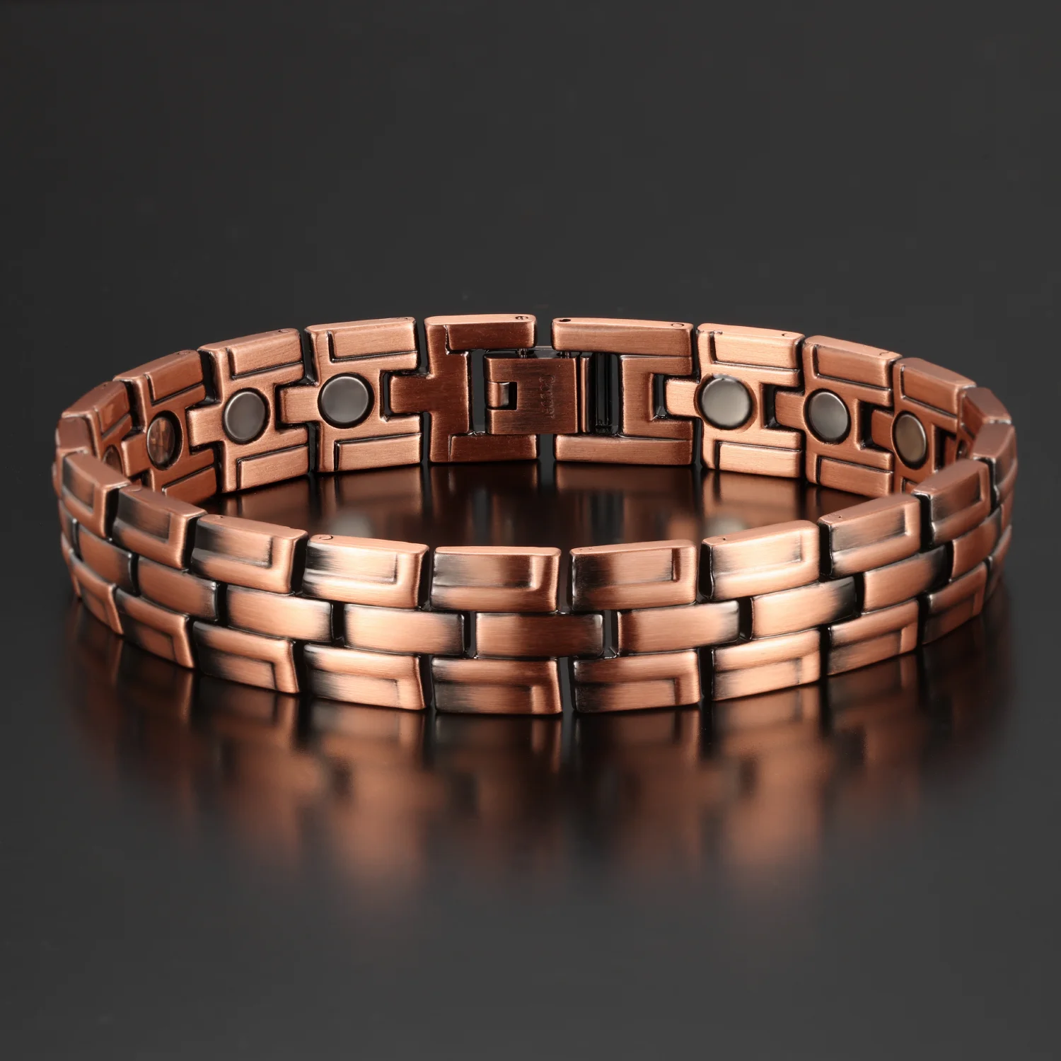 Men 99.95% Pure Copper Bracelet Double Strong Magnetic Therapy Red Copper For Arthritis Pain Relief Jewelry Accessories 
Men 99.95% Pure Copper Bracelet Double Strong Magnetic Therapy Red Copper For Arthritis Pain Relief Jewelry Accessories