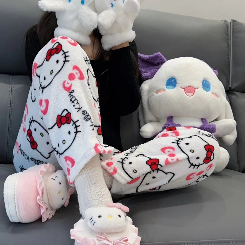 Kawaii Hellokitty Christmas Pants Sanrio Flannel Plush Keep Warm Pajama Pants Woman Coral Fleece Home Pants Girl Christmas Gift
Kawaii Hellokitty Christmas Pants Sanrio Flannel Plush Keep Warm Pajama Pants Woman Coral Fleece Home Pants Girl Christmas Gift
