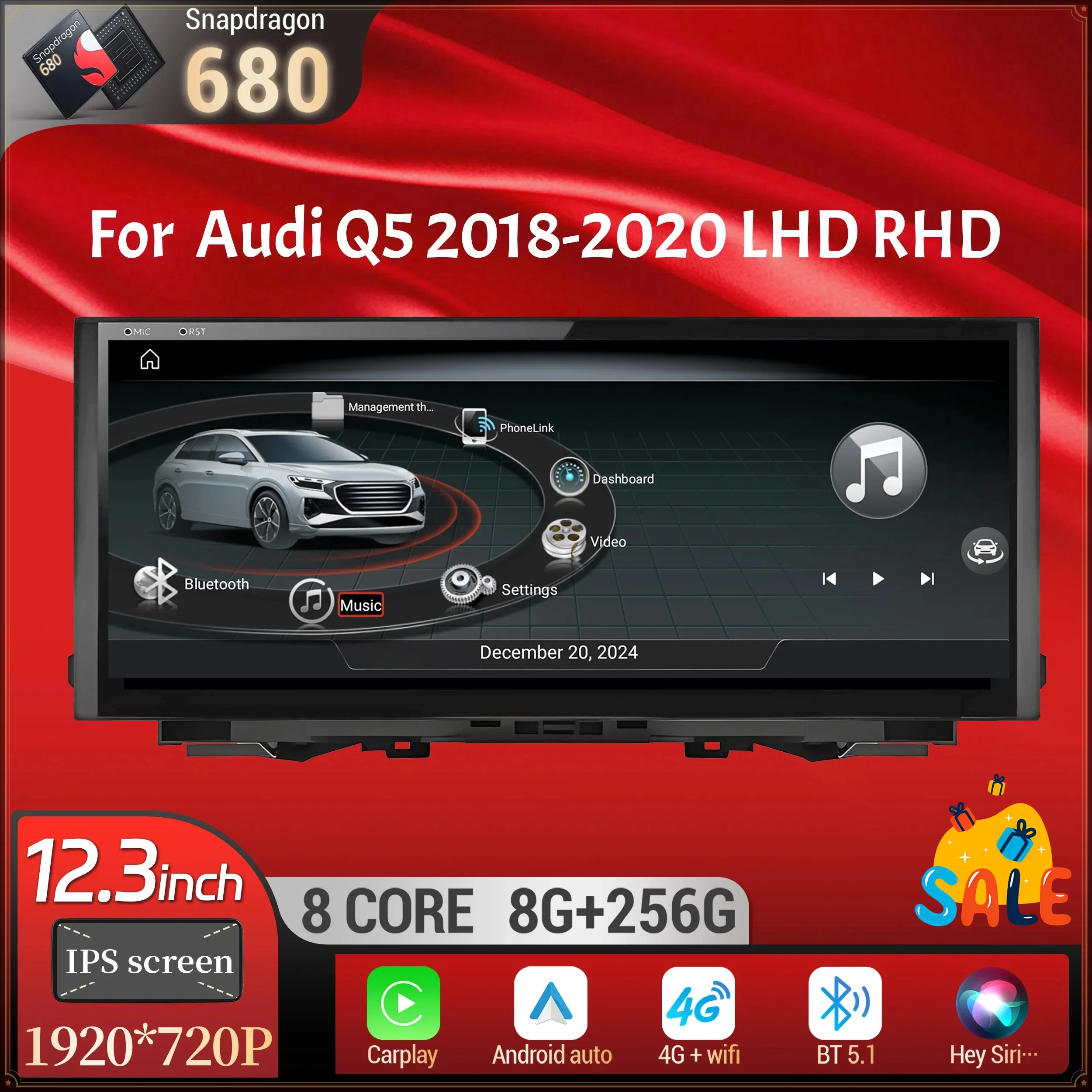 12.3 inch For Audi Q5 2018-2020 Android 14 Car Radio Wireless BT Carplay Qualcomm Snapdragon 680 System Head Unit Touch Screen
12.3 inch For Audi Q5 2018-2020 Android 14 Car Radio Wireless BT Carplay Qualcomm Snapdragon 680 System Head Unit Touch Screen