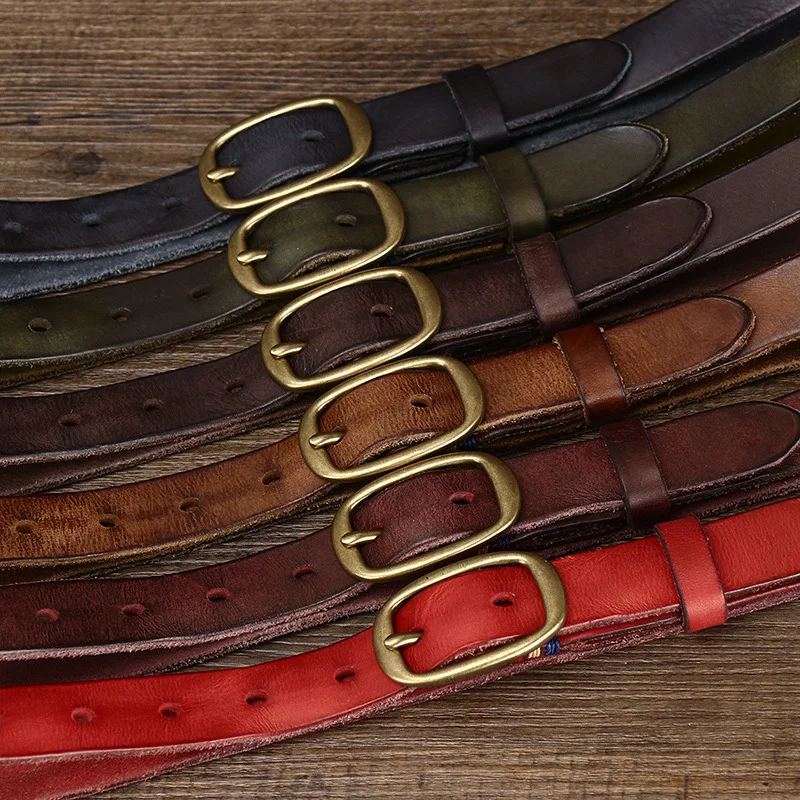 2.3CM wide fashion retro distressed wrinkled leather belt genuine leather top layer cowhide frosted women's pin buckle belt
2.3CM wide fashion retro distressed wrinkled leather belt genuine leather top layer cowhide frosted women's pin buckle belt