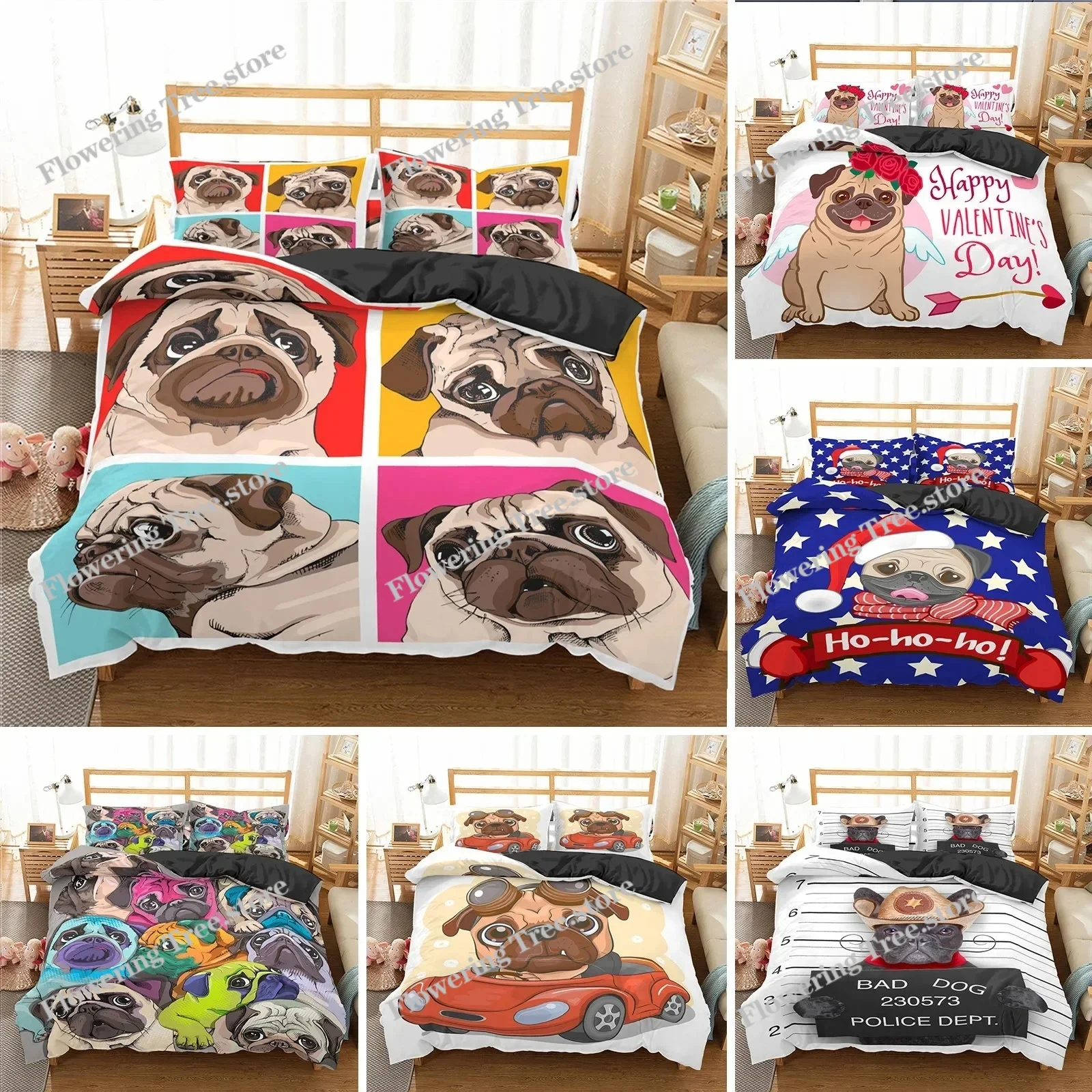 Cute Animal Bedding Set Cartoon Pug Dog Duvet Cover Sets Kids Comforter Cover Queen King Twin Single Size Polyester Quilt Cover
Cute Animal Bedding Set Cartoon Pug Dog Duvet Cover Sets Kids Comforter Cover Queen King Twin Single Size Polyester Quilt Cover