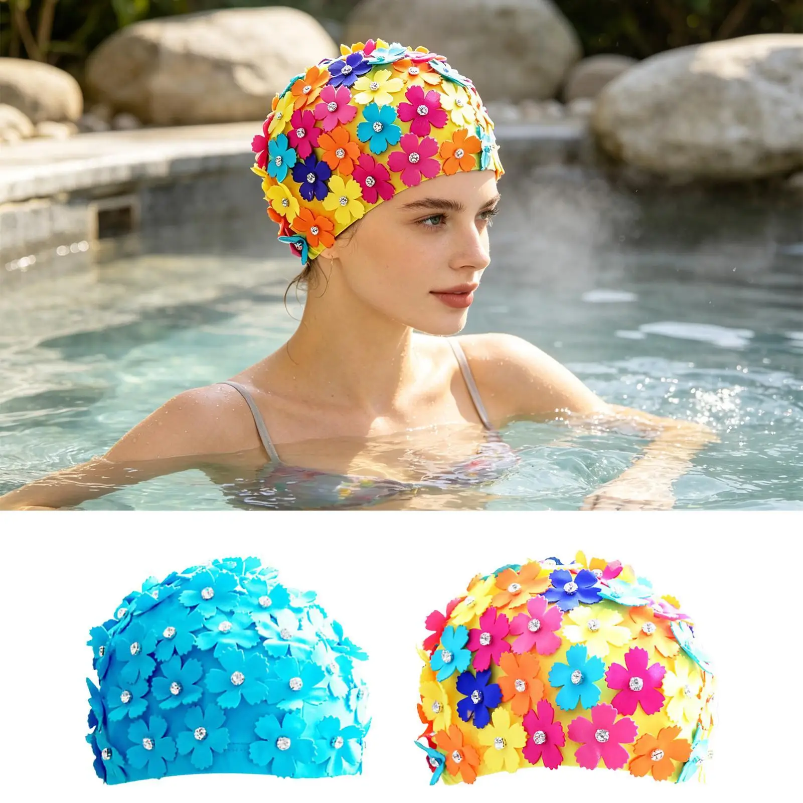 Rhinestone Flower Design Fashion Swim Hat Bathing Caps For Women Girls Ladies Mothers Instructors Home Bathroom Apartment Travel
Rhinestone Flower Design Fashion Swim Hat Bathing Caps For Women Girls Ladies Mothers Instructors Home Bathroom Apartment Travel