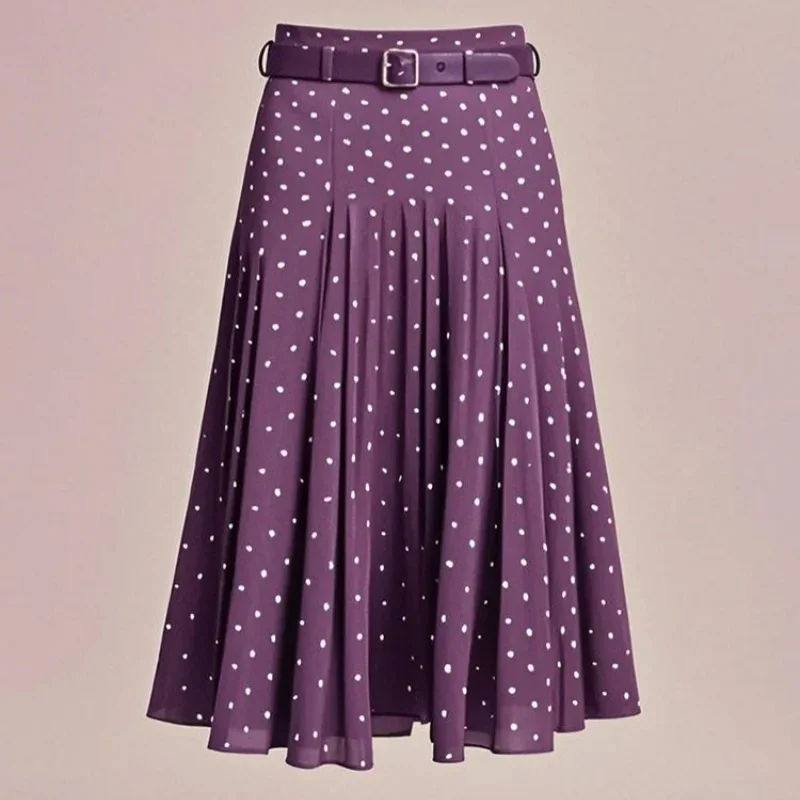 New Summer Chiffon Skirt Women Fashion Polka Dot High Waist Patchwork A-line Pleated Midi Skirts With Belt Casual Clothing
New Summer Chiffon Skirt Women Fashion Polka Dot High Waist Patchwork A-line Pleated Midi Skirts With Belt Casual Clothing