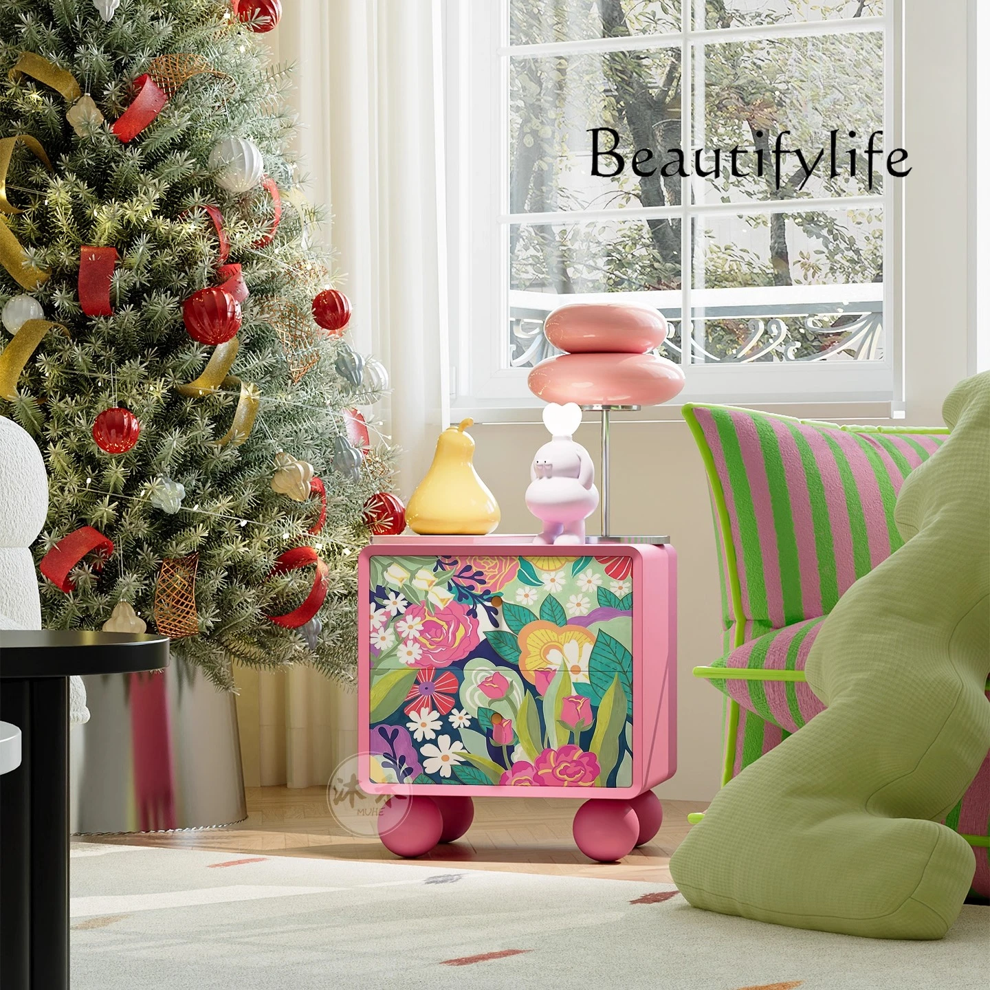 Color abstract flower solid wood bedside table small apartment storage cabinet free installation drawer designer model
Color abstract flower solid wood bedside table small apartment storage cabinet free installation drawer designer model