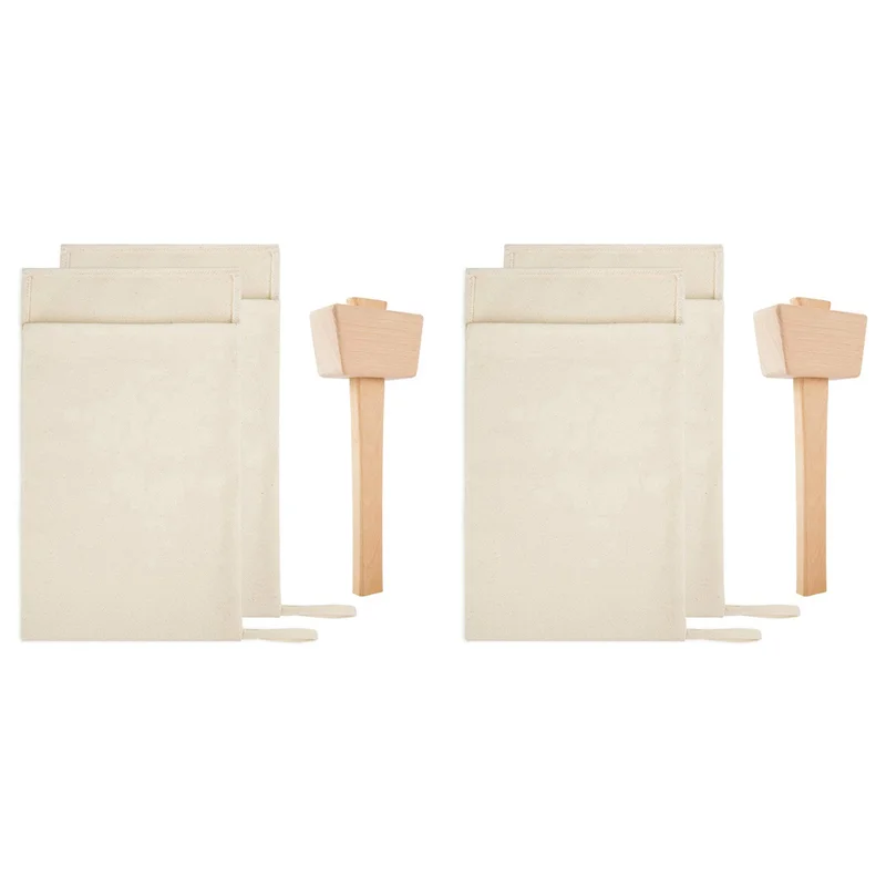 Y17A Pack Of 4 Lewis Bags And 2 Piece Ice Mallet Set-Reusable Canvas Crushed Ice Bags With Wooden Mallet For Home Party Bar
Y17A Pack Of 4 Lewis Bags And 2 Piece Ice Mallet Set-Reusable Canvas Crushed Ice Bags With Wooden Mallet For Home Party Bar
