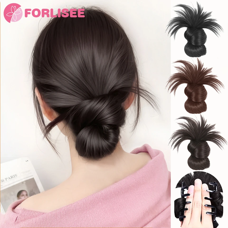 FORLISEE Synthetic Low-tied Ball Head Chicken Feather Wig Claw Clip Hair Bun Headdress Natural Fluffy Suitable For Women's Daily
FORLISEE Synthetic Low-tied Ball Head Chicken Feather Wig Claw Clip Hair Bun Headdress Natural Fluffy Suitable For Women's Daily