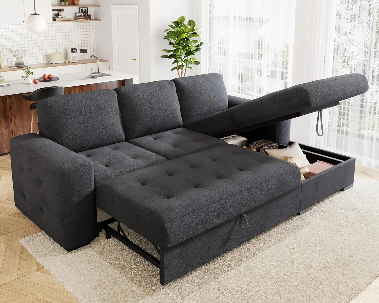 Секционный диван-кровать 96 дюймов с выдвижным спальным местом для гостиной, серый, на заказ
Секционный диван-кровать 96 дюймов с выдвижным спальным местом для гостиной, серый, на заказ