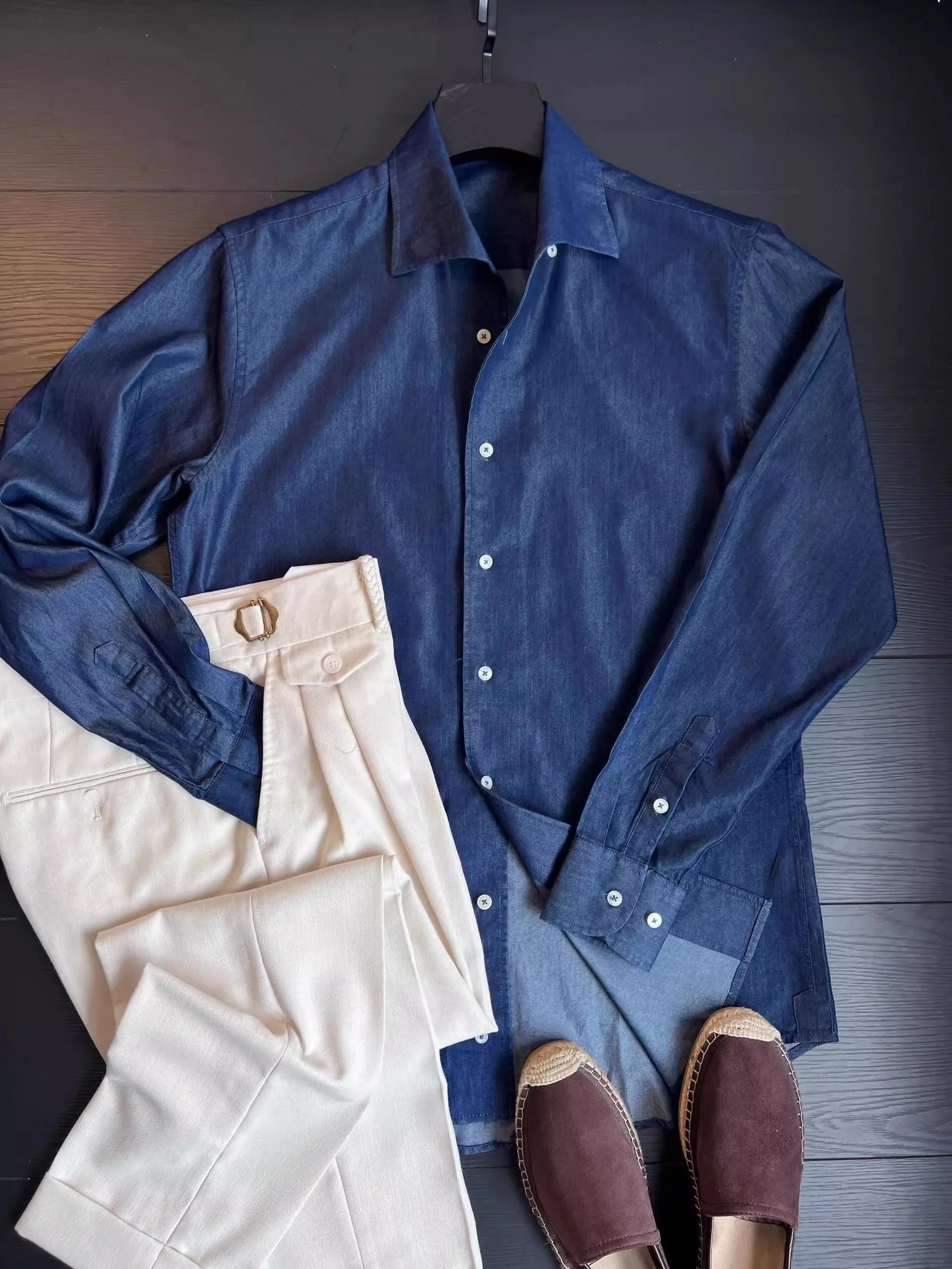 New 2025 Italian Sle Long Sve Denim irt 00% Cotton Anti-Wrinkle Easy Care Four Seasons Men's Busin Casual irt
New 2025 Italian Sle Long Sve Denim irt 00% Cotton Anti-Wrinkle Easy Care Four Seasons Men's Busin Casual irt