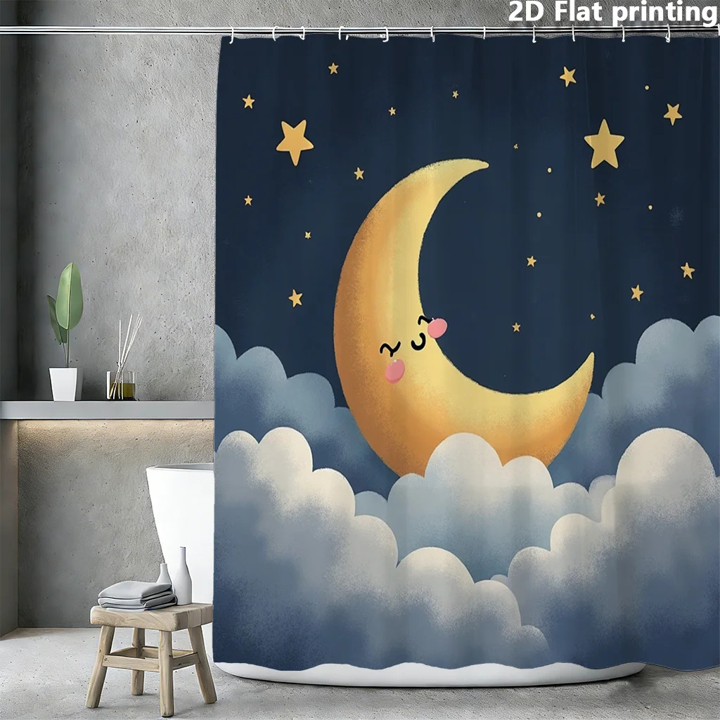 Cute Moon Stars Cloud Shower Curtain Waterproof Bathroom Decor 180x200cm Celestial Nursery Night Sky Liner
Cute Moon Stars Cloud Shower Curtain Waterproof Bathroom Decor 180x200cm Celestial Nursery Night Sky Liner