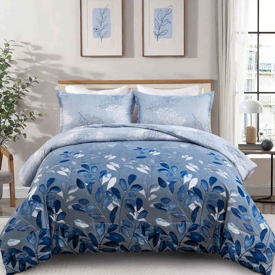 Blue Comforter Set Queen, Navy Botanical Leaves Comforter for Queen Bed 3 Pieces Reversible Floral Bed Comforter Sets Soft Micro
Blue Comforter Set Queen, Navy Botanical Leaves Comforter for Queen Bed 3 Pieces Reversible Floral Bed Comforter Sets Soft Micro