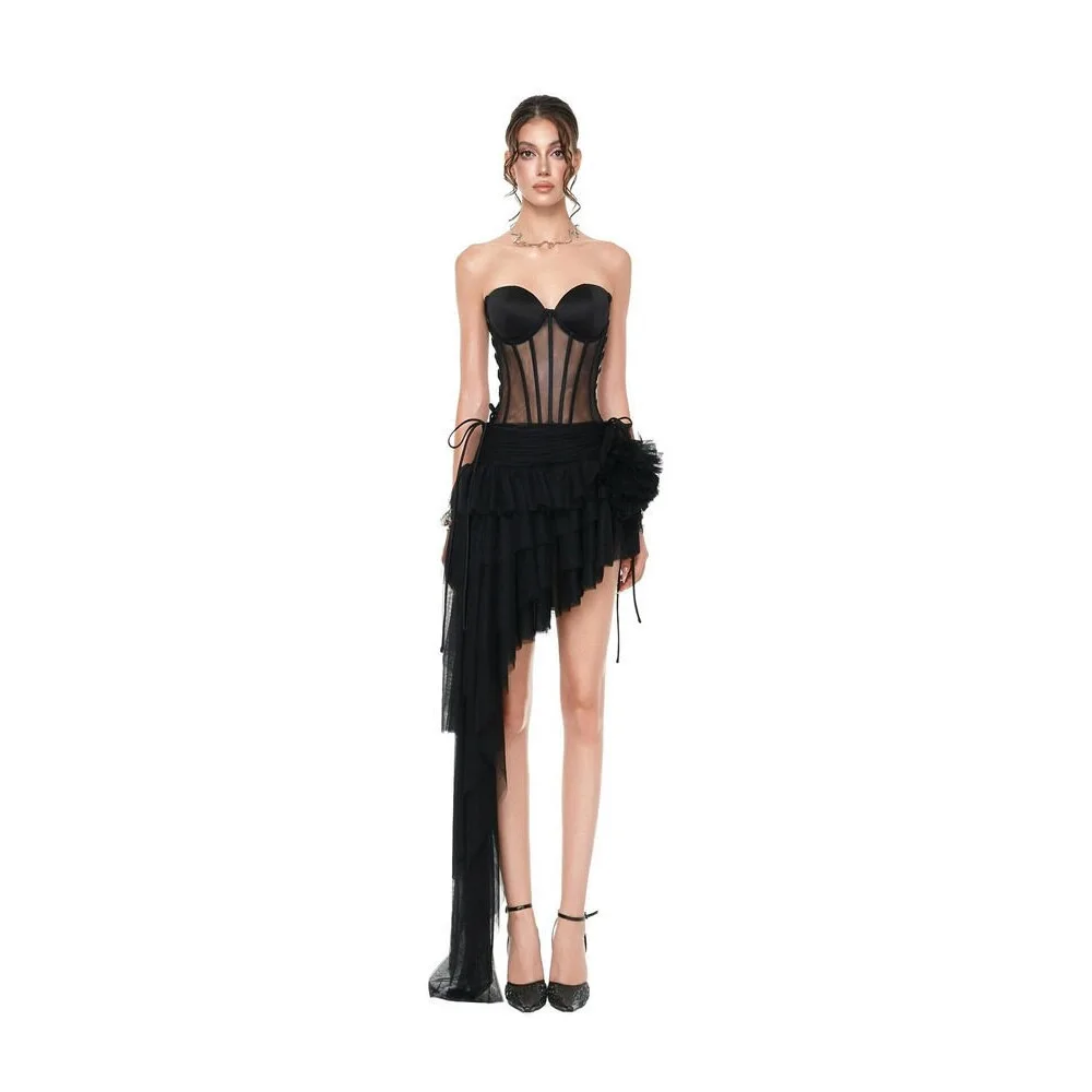 Sexy Asymmetrical Fishbone Top And Skirt Set Netting Waistband Two-Piece Set See through Casual Sportswear for Women
Sexy Asymmetrical Fishbone Top And Skirt Set Netting Waistband Two-Piece Set See through Casual Sportswear for Women