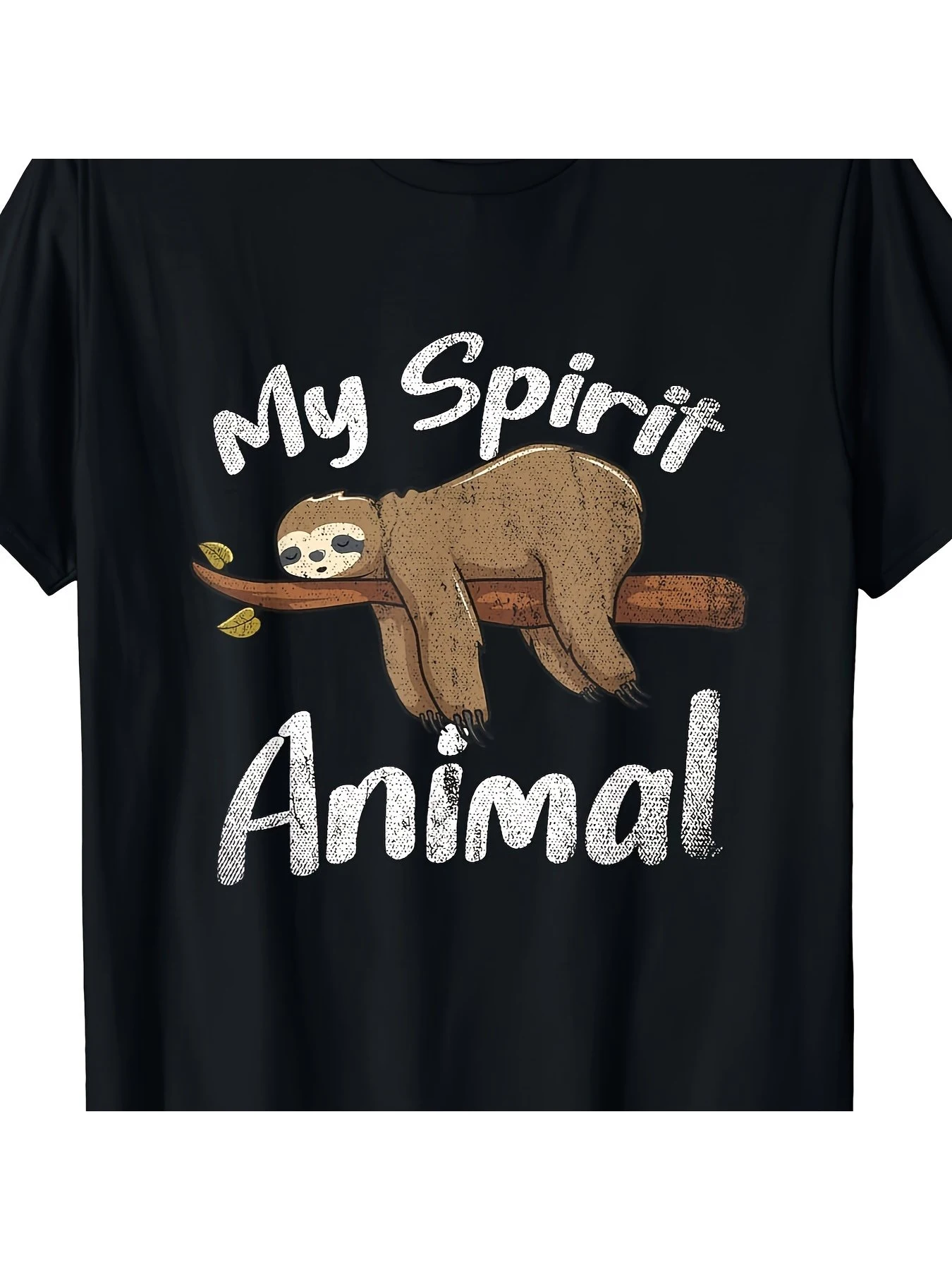 My Spirit Animal Sloth On Branch Men and women's short sleeve T-shirt black round neck
My Spirit Animal Sloth On Branch Men and women's short sleeve T-shirt black round neck