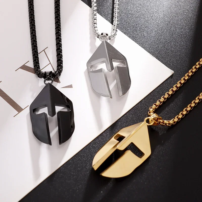 Ancient Greek Spartan Warrior Helmet Mask Pendant Necklace Men's Stainless Steel Personality Cool Fashion Trend Punk Jewelry
Ancient Greek Spartan Warrior Helmet Mask Pendant Necklace Men's Stainless Steel Personality Cool Fashion Trend Punk Jewelry