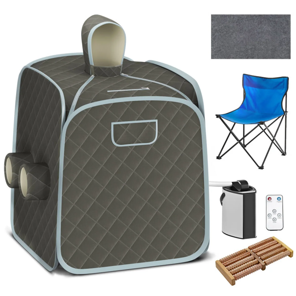 2-Person 800W Portable Sauna Tent (Grey) - 9 Temp Levels (Max 129°F) + 15-90min Timer, 3L Steamer (Explosion-Proof Lid)
2-Person 800W Portable Sauna Tent (Grey) - 9 Temp Levels (Max 129°F) + 15-90min Timer, 3L Steamer (Explosion-Proof Lid)