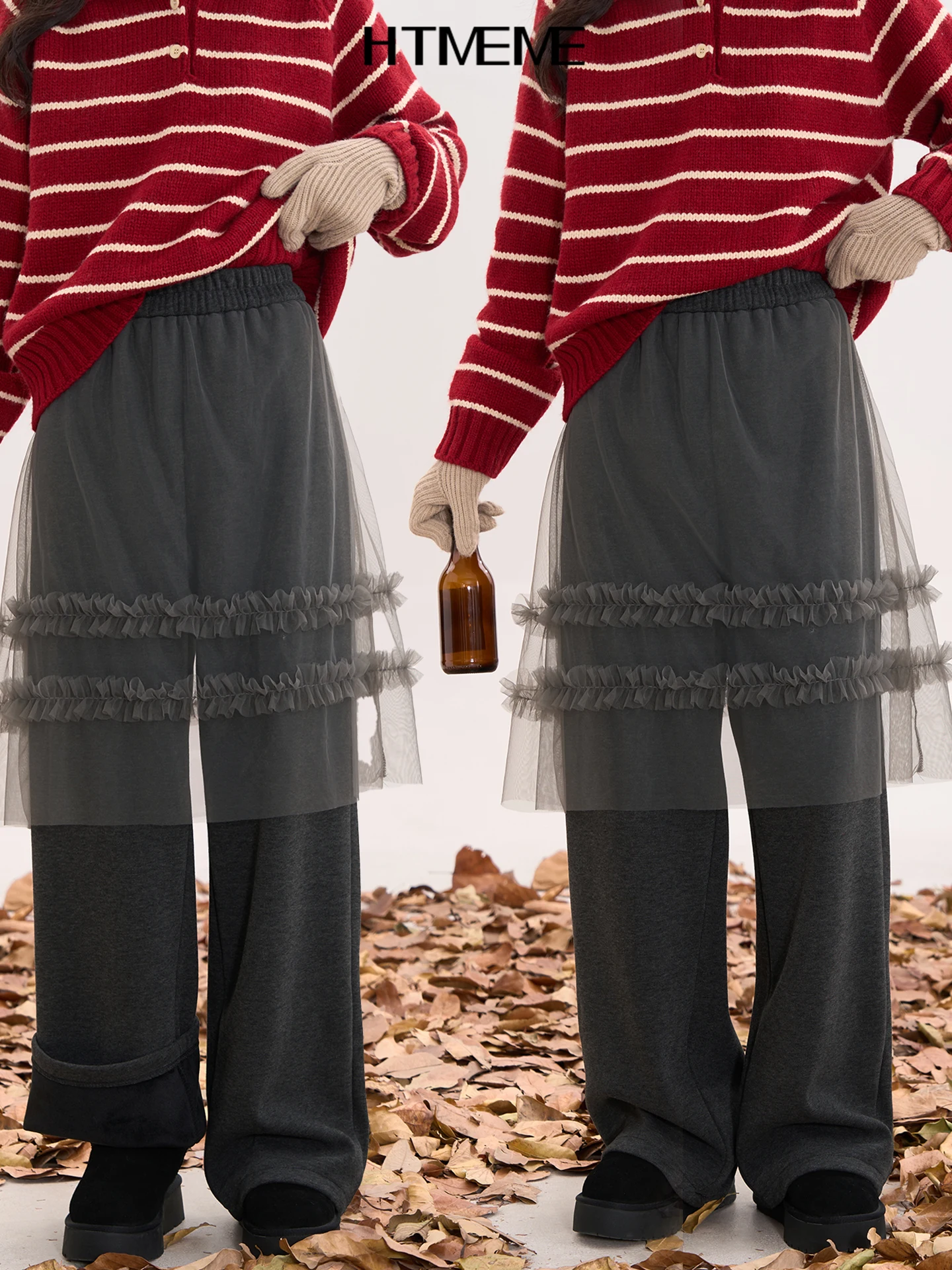 Girls Heart Fake Two-Piece Net Curtain Woolen Casual Pants Women Winter Micro Flared Pants l Waist Straight Leg
Girls Heart Fake Two-Piece Net Curtain Woolen Casual Pants Women Winter Micro Flared Pants l Waist Straight Leg