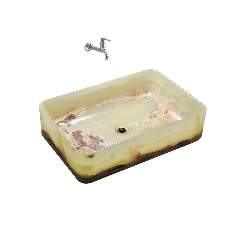 Bathroom square stone countertop basin, natural jade washbasin
Bathroom square stone countertop basin, natural jade washbasin