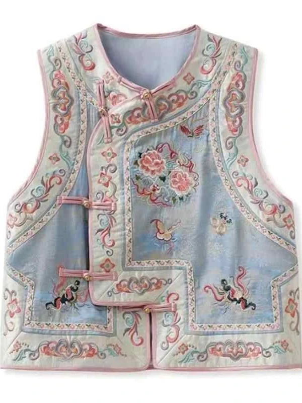 New Chinese Sle Heavy Embroidery Diagonal Collar Button Slim Fit Vest Retro Ethnic Svel Open Cardigan Top Women's Fas...
New Chinese Sle Heavy Embroidery Diagonal Collar Button Slim Fit Vest Retro Ethnic Svel Open Cardigan Top Women's Fas...