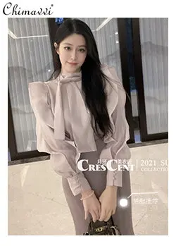 Palace Style Stand Collar Ruffle Butterfly Lace-up Chiffon Shirt Women 2023 Spring New Half-High Collar Long Sleeves Blouse
Palace Style Stand Collar Ruffle Butterfly Lace-up Chiffon Shirt Women 2023 Spring New Half-High Collar Long Sleeves Blouse