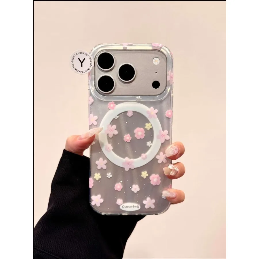 Pink Floral Transparent Phone Case, Cute Aesthetic Protective Cover
Pink Floral Transparent Phone Case, Cute Aesthetic Protective Cover