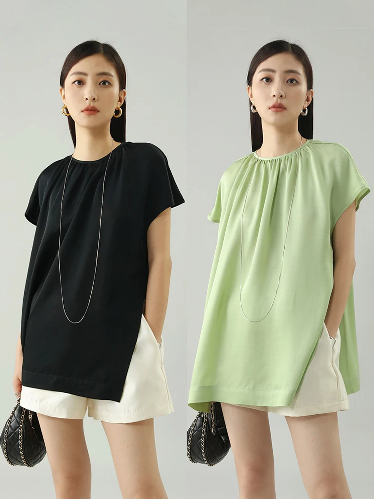 FANLE STUDIOS Luxury Lightweight Acetate Lyocell Faionable Loose Breathable Simple Slit Trendy Top Women's T-irt
FANLE STUDIOS Luxury Lightweight Acetate Lyocell Faionable Loose Breathable Simple Slit Trendy Top Women's T-irt