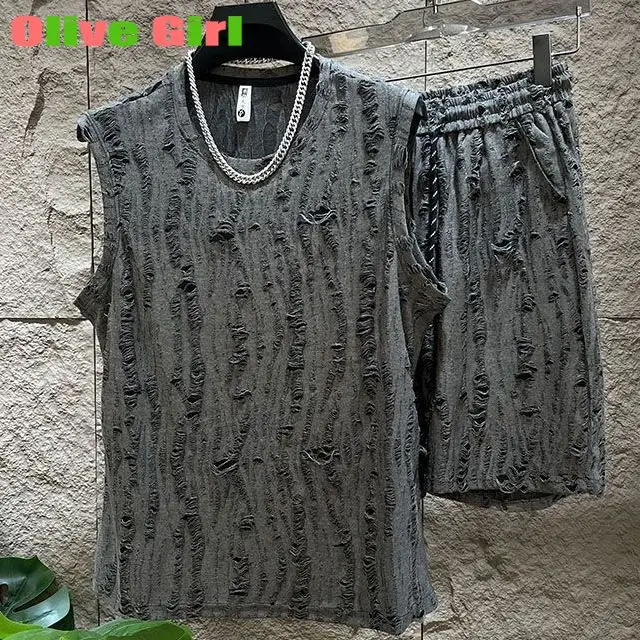 Popular Light Luxury Foreign Style Sleeveless T-shirt Men's Shorts Fashionable Versatile Solid Mens Clothes
Popular Light Luxury Foreign Style Sleeveless T-shirt Men's Shorts Fashionable Versatile Solid Mens Clothes