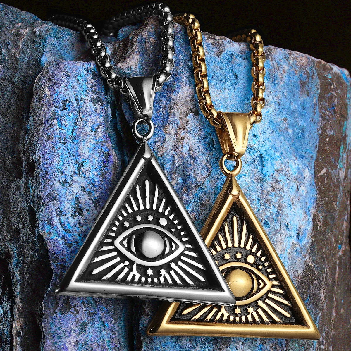 Masonic Illuminati Eye Amulet Men Necklaces Stainless Steel Pendants Chains Women Jewelry Cool Male Accessories Gifts Wholesale
Masonic Illuminati Eye Amulet Men Necklaces Stainless Steel Pendants Chains Women Jewelry Cool Male Accessories Gifts Wholesale