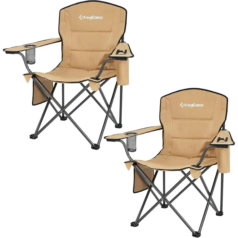 Oversized Heavy-Duty 300lbs Camp Chair with Padded Seat, Cooler Bag, Cup Holder, and Side Pocket for Outdoor Activities
Oversized Heavy-Duty 300lbs Camp Chair with Padded Seat, Cooler Bag, Cup Holder, and Side Pocket for Outdoor Activities