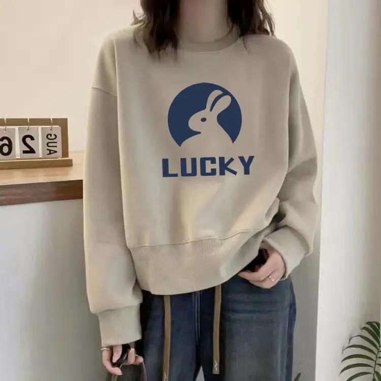 Casual Fleece Long Sleeve round Neck Short Sweatshirt Women Spring Autumn Winter New Style Printed Small Size Fleece Lined Top
Casual Fleece Long Sleeve round Neck Short Sweatshirt Women Spring Autumn Winter New Style Printed Small Size Fleece Lined Top