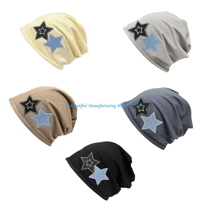 E56A Elastic Windproof Beanie Hat Knit Star Patches Decor Hats for Adult Teenagers
E56A Elastic Windproof Beanie Hat Knit Star Patches Decor Hats for Adult Teenagers