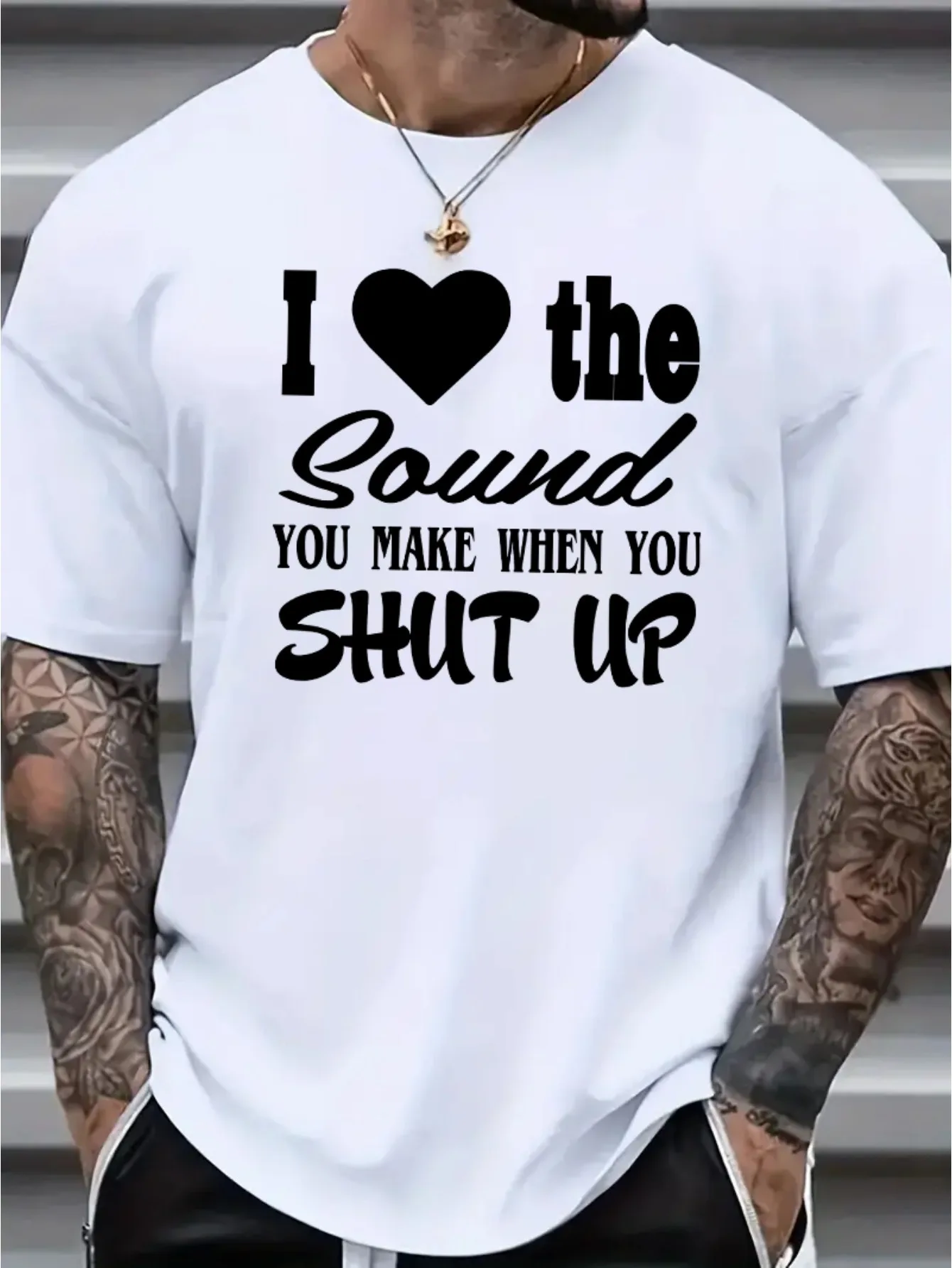 Большие размеры, Love The Sound You Make When You Shut Up Print, мужская модная удобная футболка, повседневная эластичная дышащая футболка с коротким рукавом
Большие размеры, Love The Sound You Make When You Shut Up Print, мужская модная удобная футболка, повседневная эластичная дышащая футболка с коротким рукавом