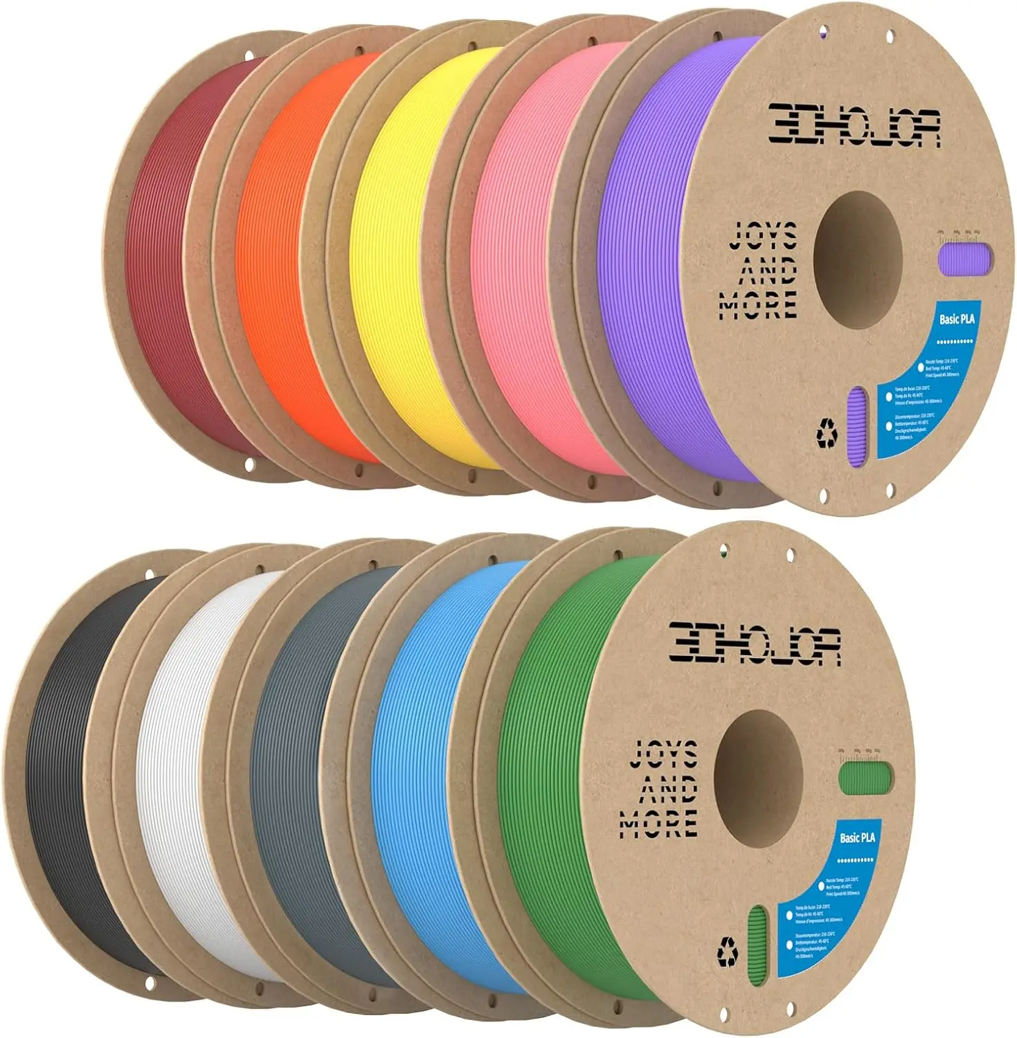 10KG PLA 3D Printer Filament Bundle, 10 Colors, 1.75mm, Each 1KG Spool
10KG PLA 3D Printer Filament Bundle, 10 Colors, 1.75mm, Each 1KG Spool