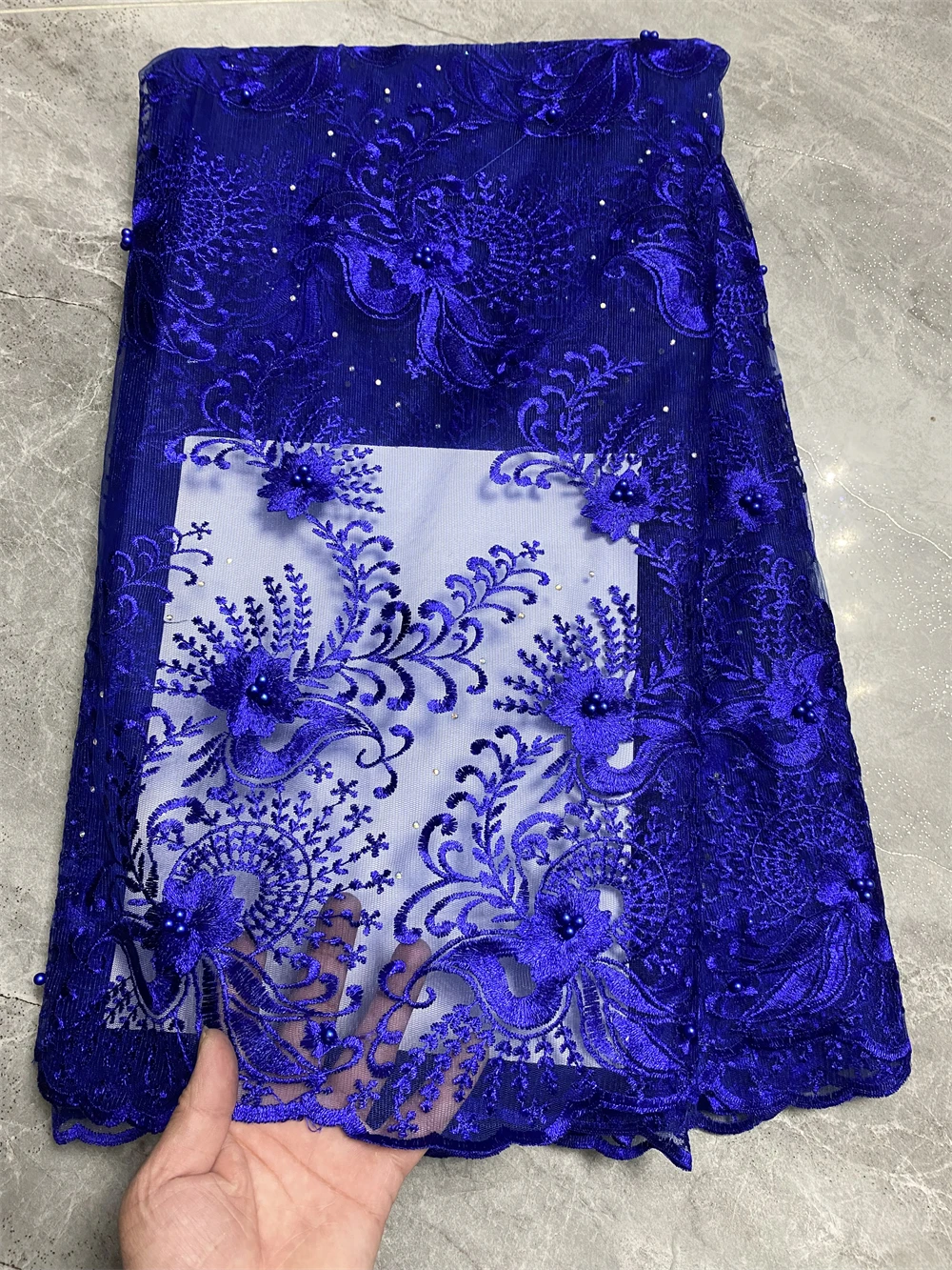 African Lace Blue Tulle Fabric Flower French Lace Embroidered Material For Women Party Dress Latest, 5 Yards
African Lace Blue Tulle Fabric Flower French Lace Embroidered Material For Women Party Dress Latest, 5 Yards