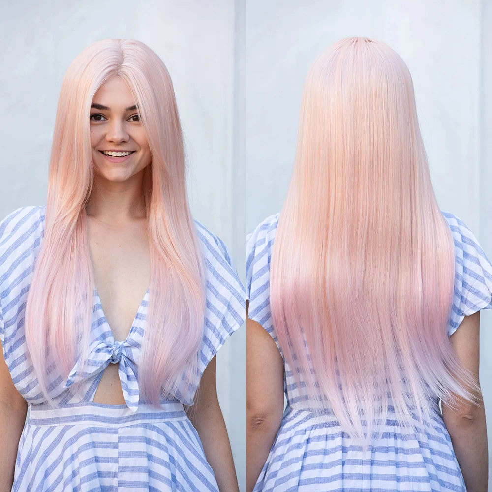 Peachy Pink Straight Lace Front Wig 13x4 Synthetic Fibre Breathable Pink Silky Straight Wig Heat Resistant Cosplay Wig for Women
Peachy Pink Straight Lace Front Wig 13x4 Synthetic Fibre Breathable Pink Silky Straight Wig Heat Resistant Cosplay Wig for Women
