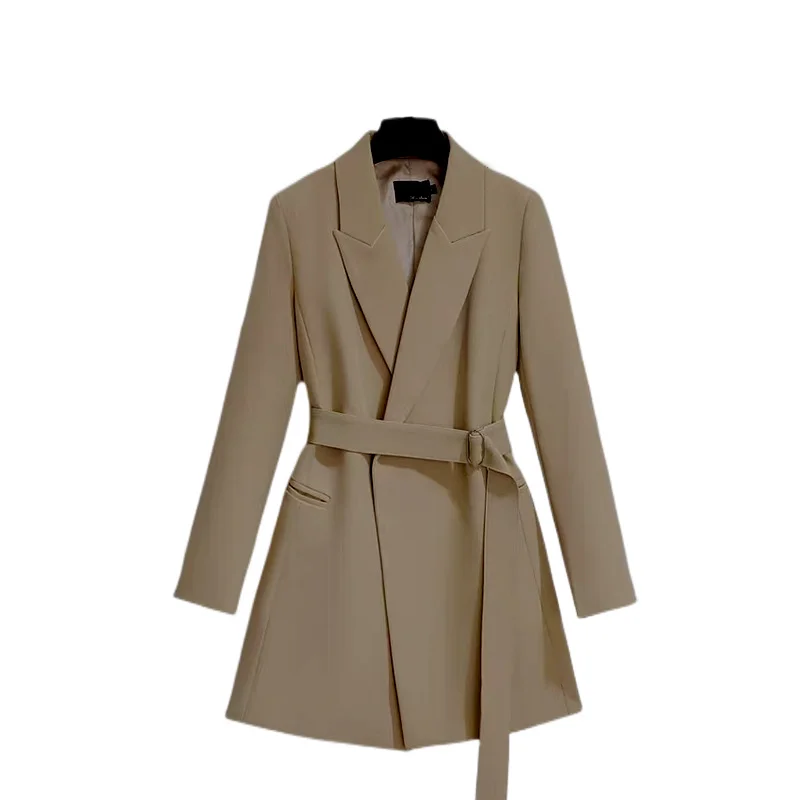 2023 New Office Outerwear Women Casual Coat Lady Lapel Collar Long Sleeve Solid Black White Suits Belted Blazer Jackets
2023 New Office Outerwear Women Casual Coat Lady Lapel Collar Long Sleeve Solid Black White Suits Belted Blazer Jackets