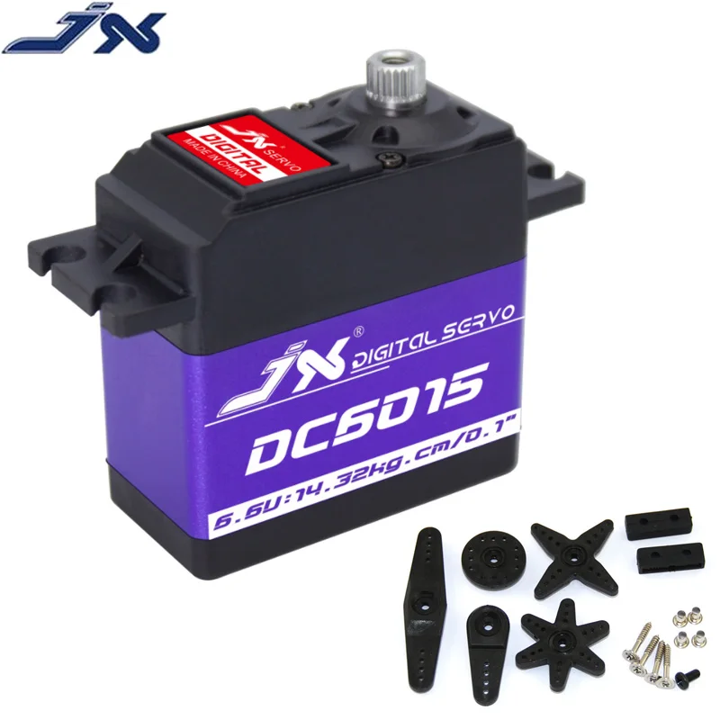 JX DC6015 15 кг алюминиевый корпус металлический сердечник шестерни цифровой стандартный угол сервоприводы для радиоуправляемого дрона 1/8 1/10 автомобиля
JX DC6015 15 кг алюминиевый корпус металлический сердечник шестерни цифровой стандартный угол сервоприводы для радиоуправляемого дрона 1/8 1/10 автомобиля